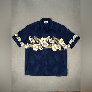 Pacific Legend Hawaii Made In USA Shirt Mens XL Blue Floral Aloha